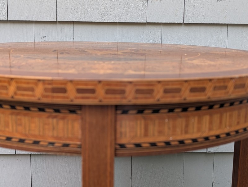 Vintage 2 Tier Inlaid Marquetry Occasional Table Side Table gallery