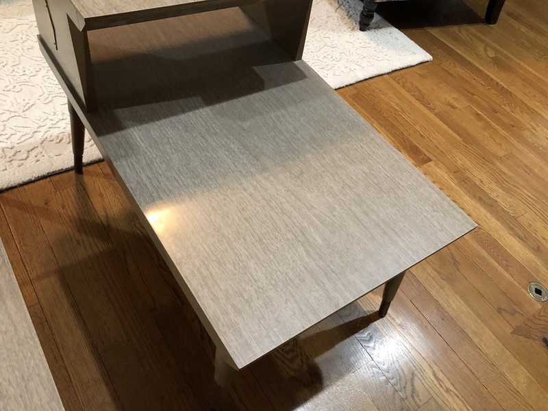 2 Mid Century Modern 2 Tier End Side Tables 1960's Formica Tops Atomic gallery