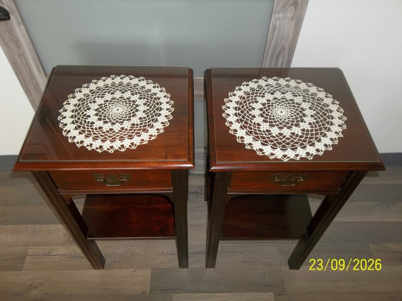 Rare Vintage Mengel Furniture Permanized 2 Tier Nightstand w/ Drawer - 2 AVAIL gallery