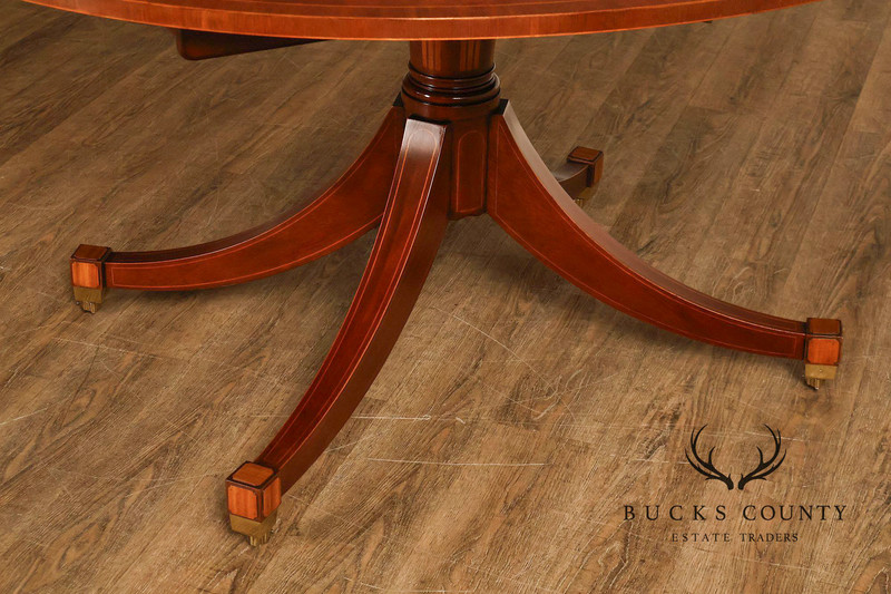 Baker Regency Style Banded Mahogany Extendable Dining Table gallery