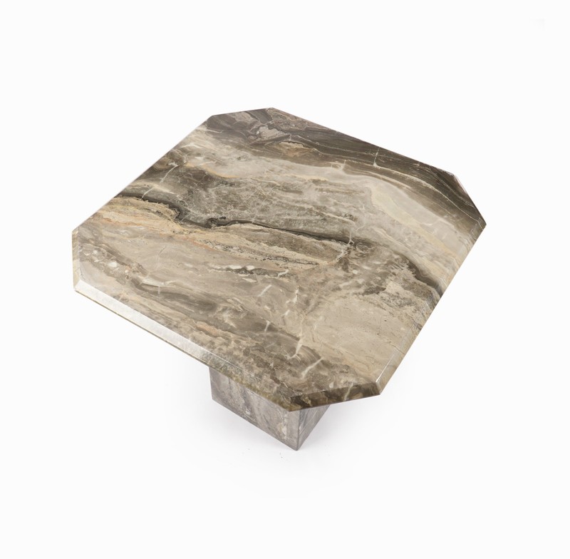 Vintage Marble Coffee Table Mid Century Modern Small Side End Square Heavy Top gallery
