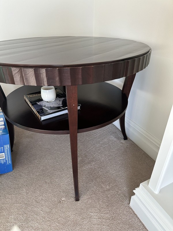 Barbara Barry For Baker Furniture Mahogany Art Deco 2 Tier Center Table