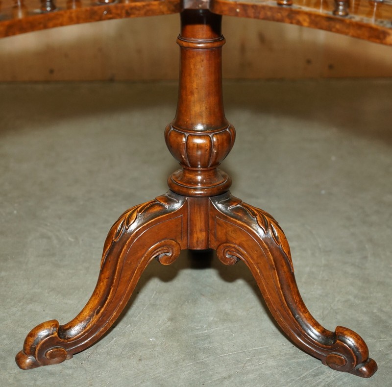ANTIQUE RESTORED VICTORIAN BURL WALNUT LIBRARY REVOLVING BOOK TABLE BOOKCASE gallery