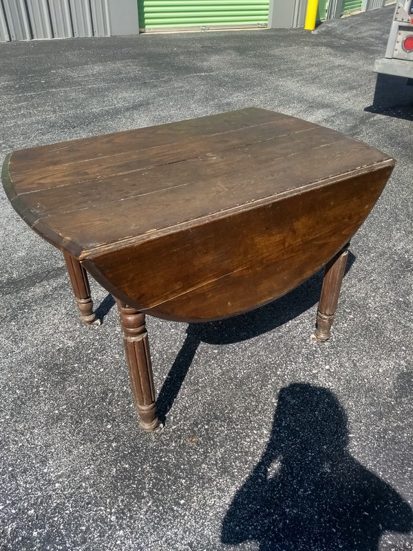 Antique Primitive Oak Drop Leaf Farmhouse Kitchen Table gallery