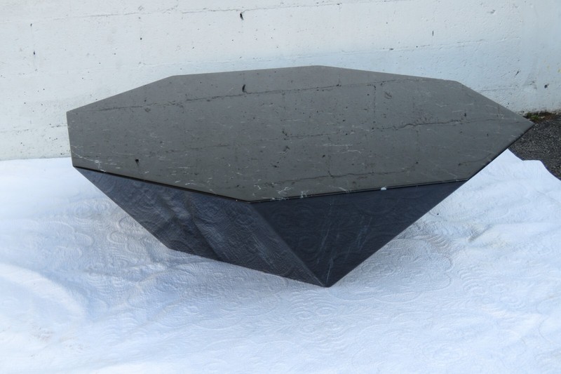 Mid Century Modern Style Octagonal Geometric Marbleized Coffee Table 3439