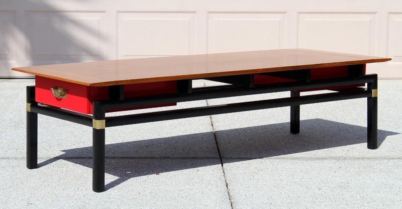 Mid-Century Modern Asian-Inspired Coffee Table by Michael Taylor Style for Baker gallery
