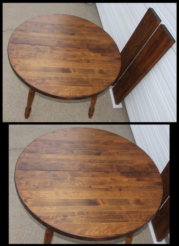 Vintage 44" Round Maple Dining Table w 2 Leaves-62" Wabash Slides 2" THICK TOP! gallery