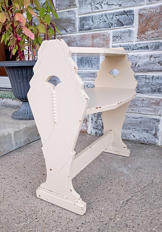 Antique Scroll Cut Carved Eastlake 2Tier End Side Table Book Magazine Rack Shelf