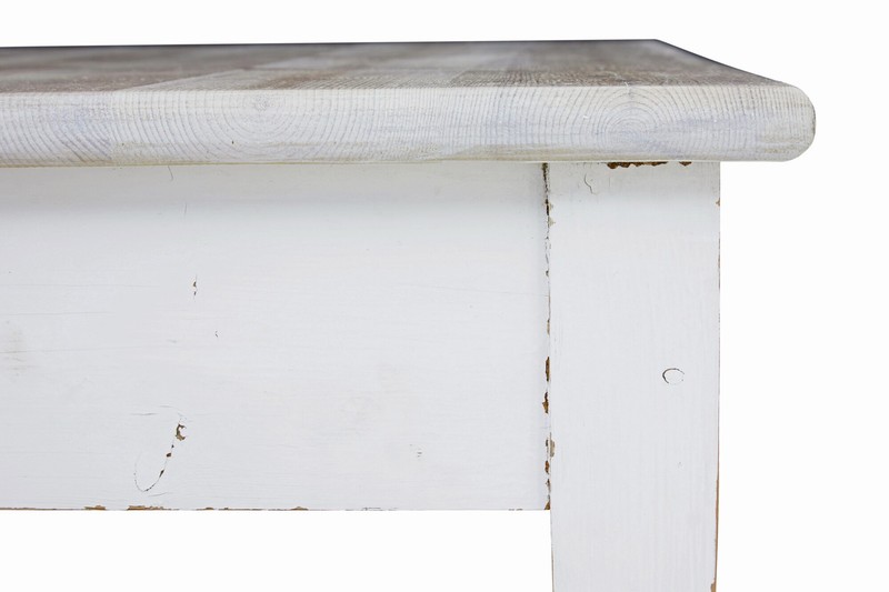 LARGE SWEDISH 19TH CENTURY PAINTED PINE KITCHEN TABLE gallery