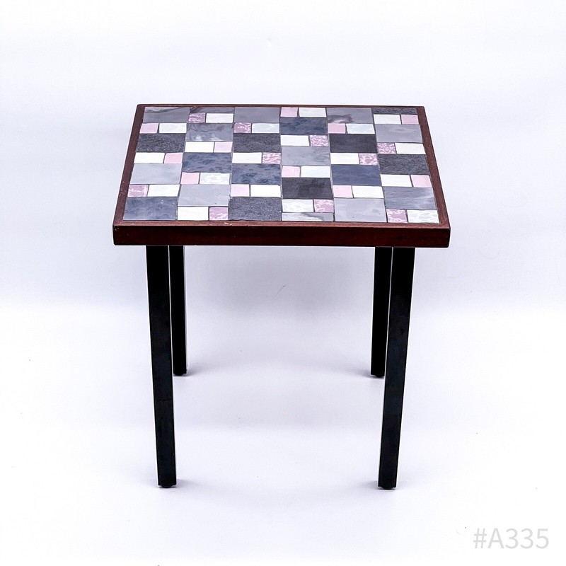 Vintage Mosaic Flower Planter Side Table Wooden | 31x31x32cm