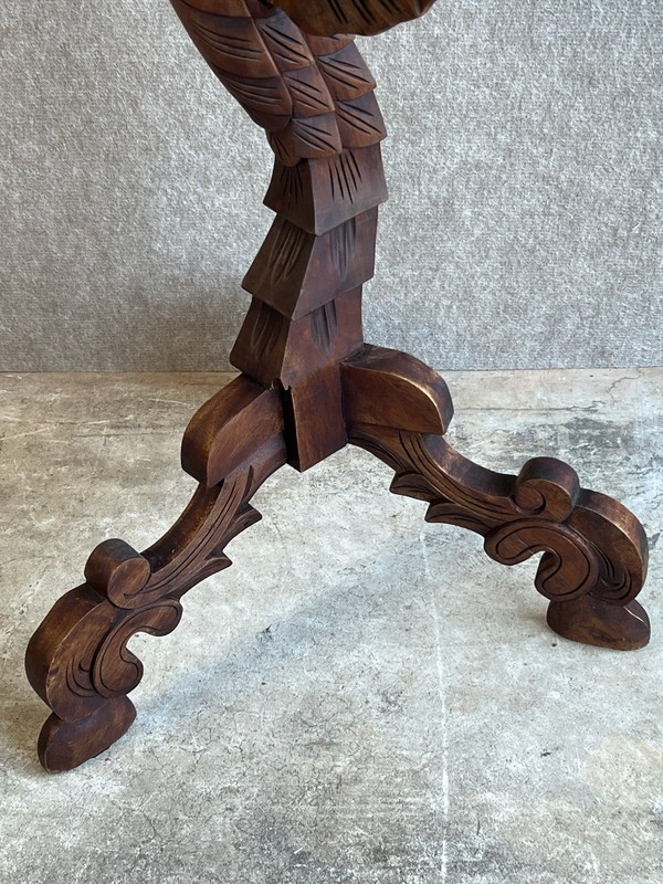 Antique Victorian Gothic Hand Carved Mahogany Dragon Drink Table gallery