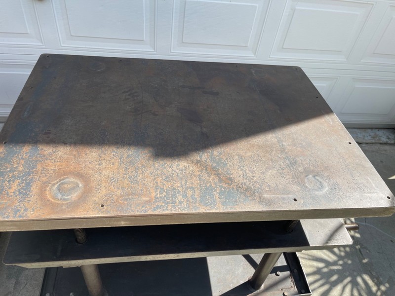 AMAZING LARGE HEAVY METAL VINTAGE INDUSTRIAL MECHANICAL TELESCOPING TABLES (2) gallery