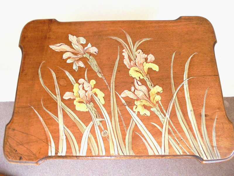 Antique French Galle Style Painted Side Table gallery