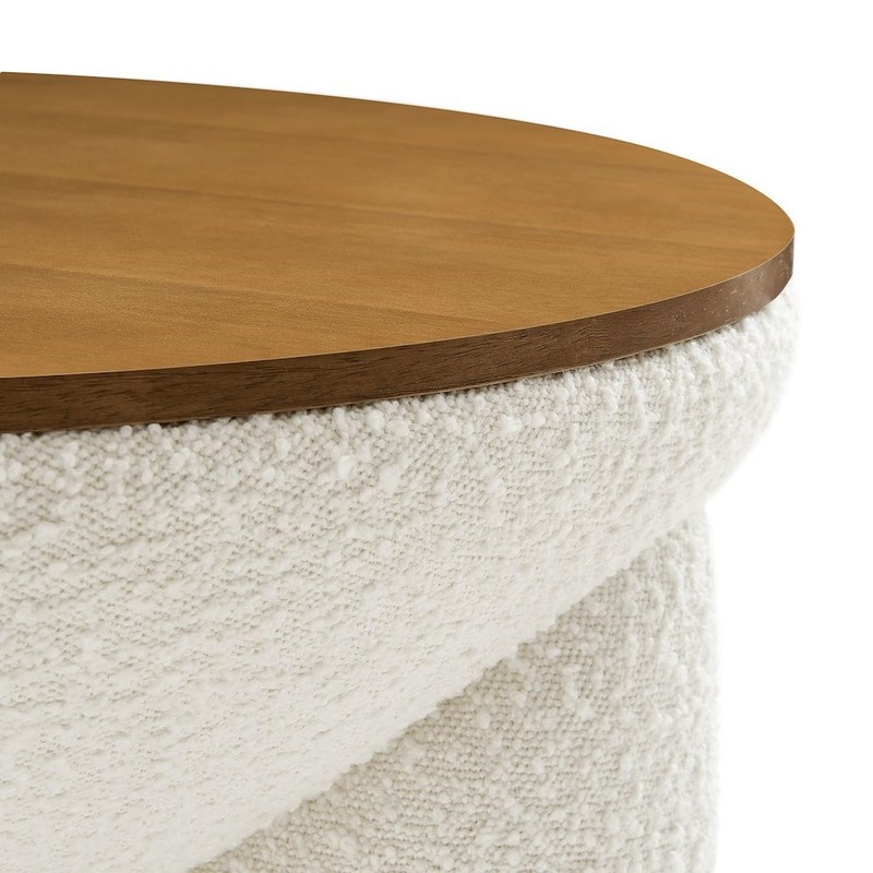 Tridome Round Boucle Upholstered Storage Coffee Table gallery