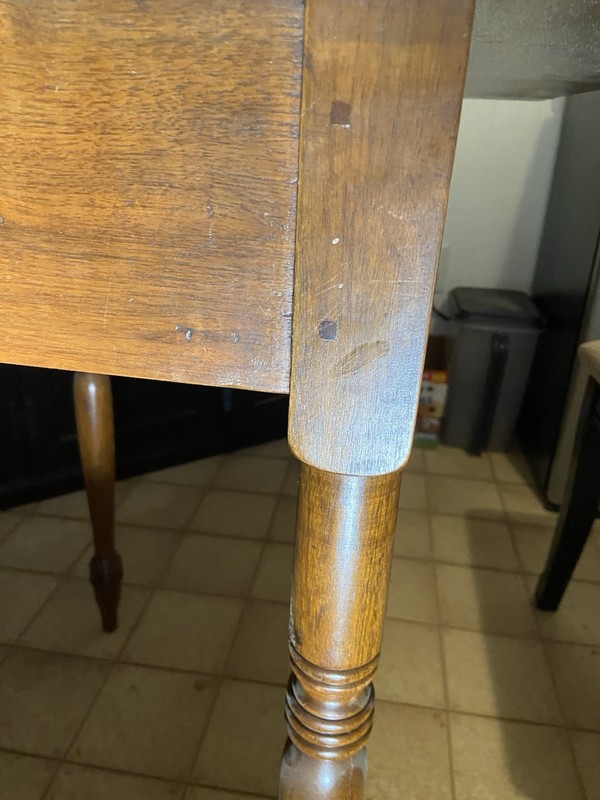 Antique Drop Leaf Dining Table with Swing Leg Wooden Hinge And Pegs gallery