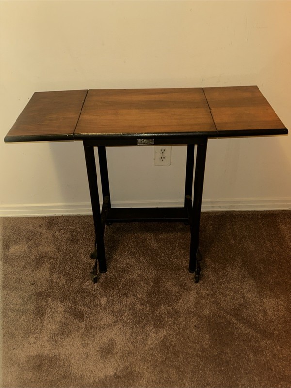 Vintage Drop Leaf Bar Cart Rolling Table Wood Top Foldable