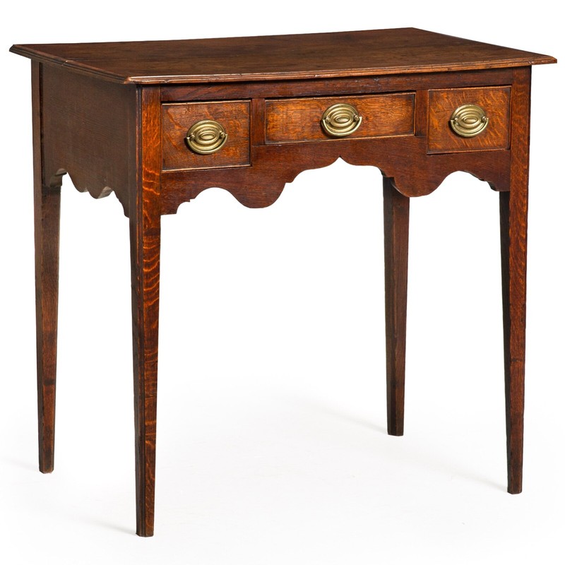 Circa 1780 English George III Patinated Oak Antique Writing Table gallery