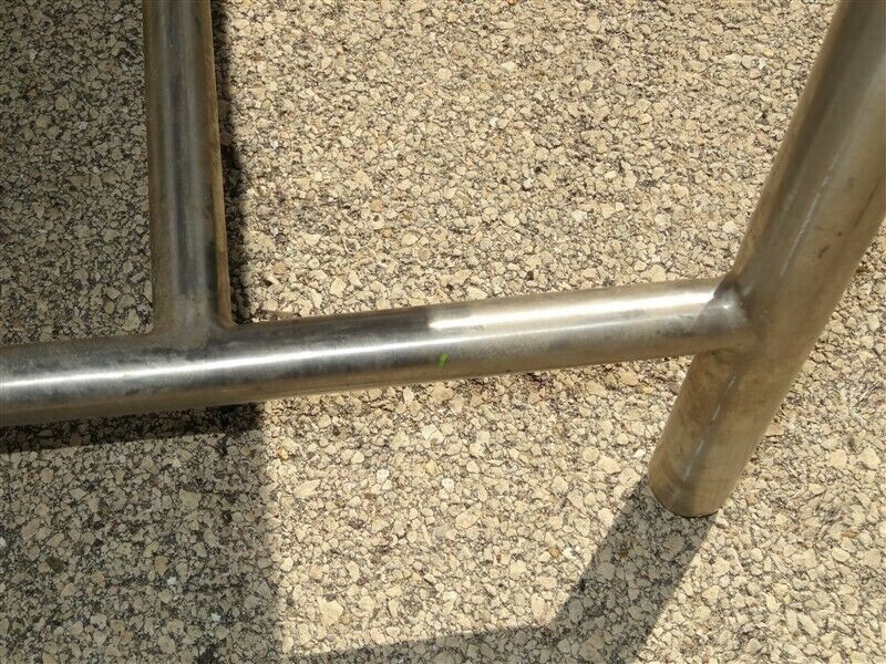 Antique Deco Brushed Chrome Butcher Block Industrial Table Base 6 FEET X 2 FEET gallery