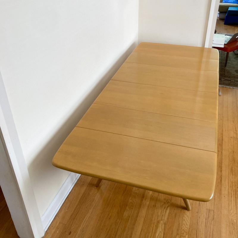 Mid Century Modern Dining Table Wishbone Arch Heywood Wakefield 2 Leaves Wheat gallery