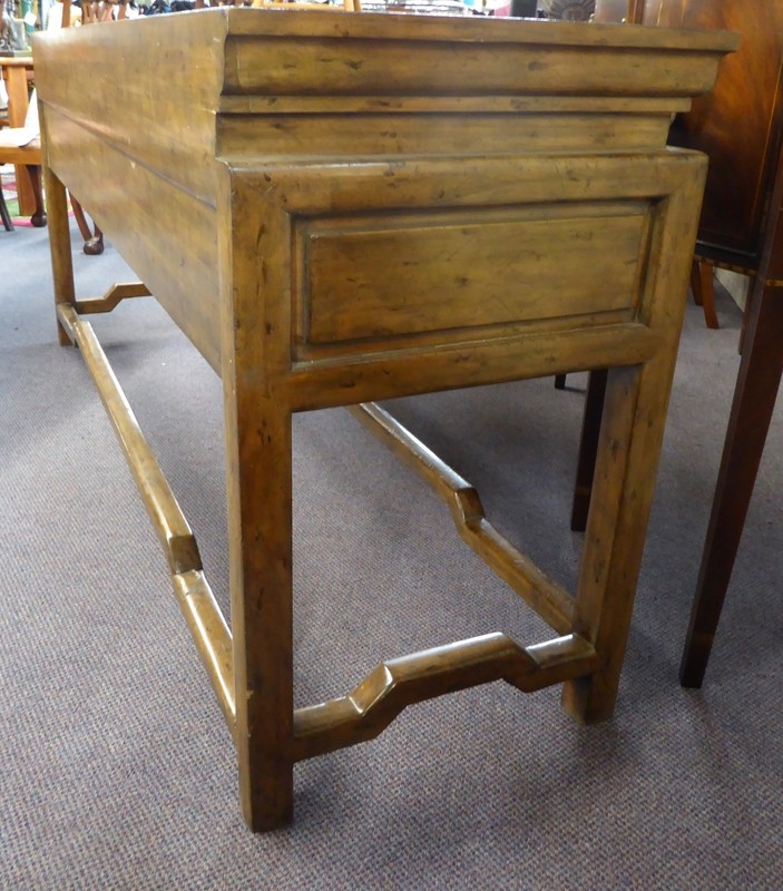 MAITLAND-SMITH Hand Made Oak 2-Drawer Mosaic Top ALTAR TABLE or DESK.35”H x 75”W gallery