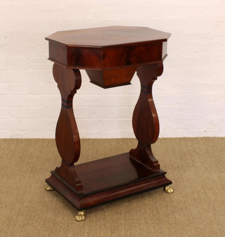 Antique Biedermeier Mahogany Sewing Table c.1825–1830 gallery