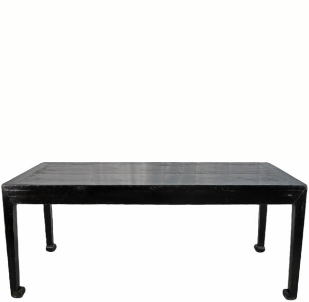 35″ Tall Antique Black Lacquer Table