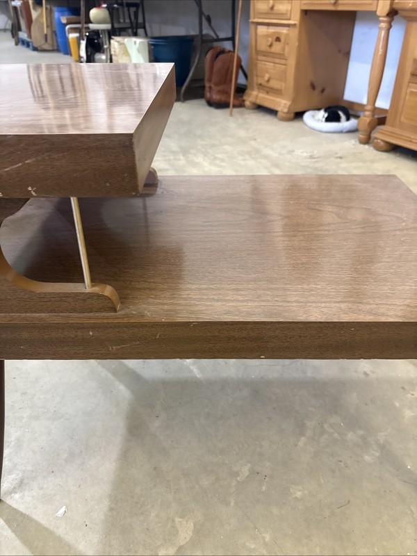 Vintage Mid-Century Modern Two-tier Step End Table Retro Side Table 🔥🔥🔥 gallery