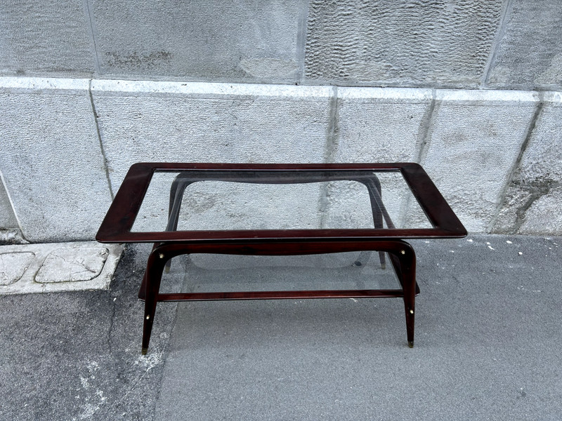 Table 50s Caesar Lacquer Ico Parisi Italian Design Wood Glass Coffee Table gallery