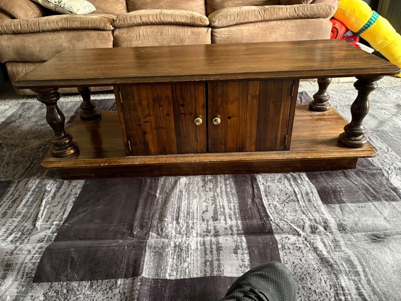 hand made coffee table wood, solid wood, good condition