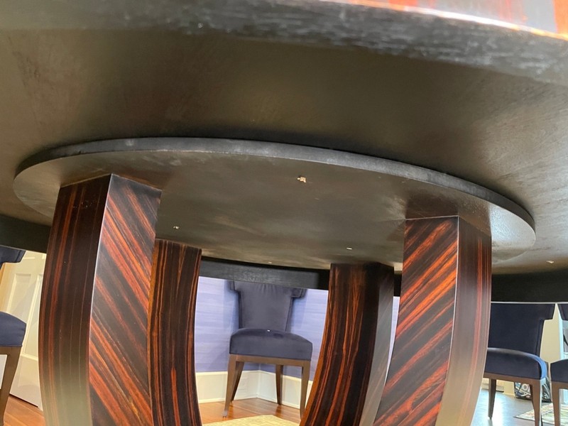 Vintage Art Deco Macassar Ebony Round Dining Table gallery