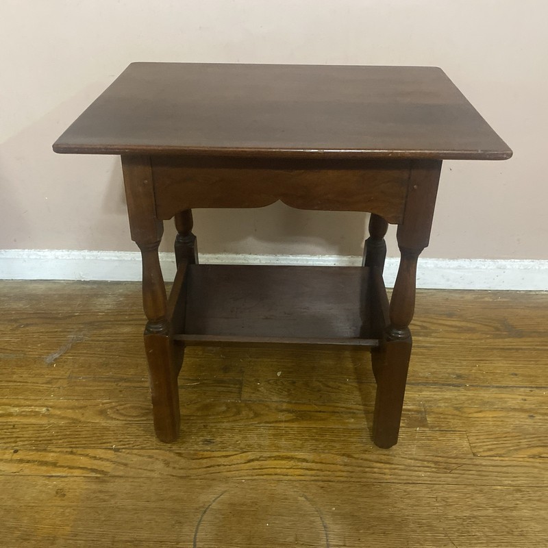 Antique L & J G Leopold Stickley Jacobean Cherry Wood One Drawer End Side Table