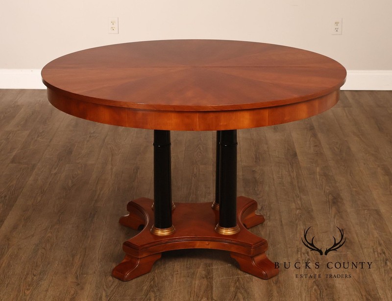 Ethan Allen 'Medallion' Cherry Round Pedestal Dining Table gallery