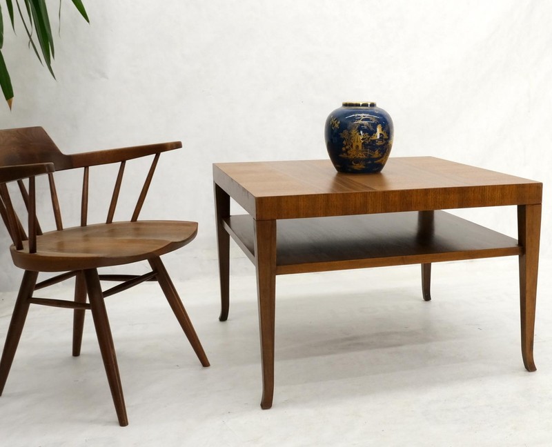 Gibbings for Widdicomb Square Two Tier Walnut End Center Coffee Table gallery