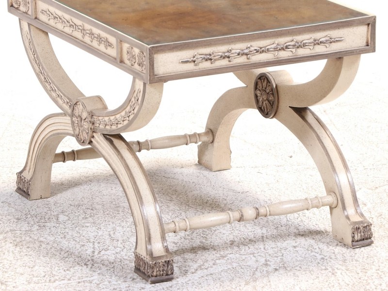 Heritage French Regency Style Painted Wooden Side Table with Walnut Top, 1960s gallery