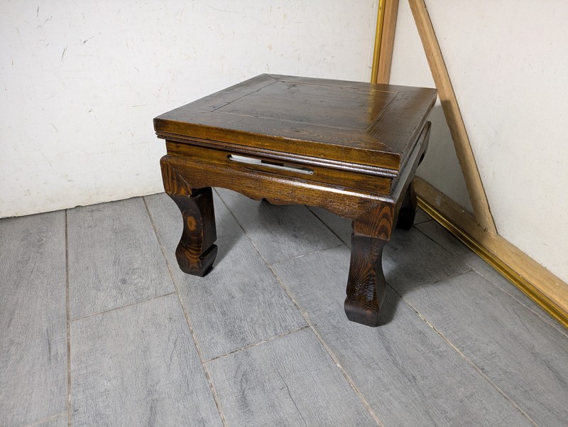 Vintage Asian Ming Style Solid Wood Small Low Kang Tea Table Stool Plant Stand gallery