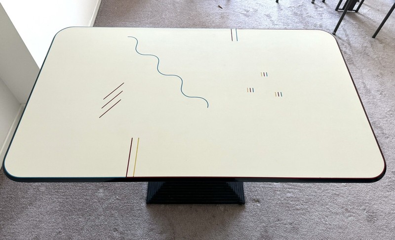Vintage Peterson Design Post Modern Pyramid Base Rectangular Dining Table gallery