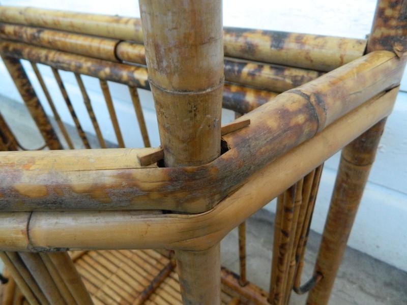 Antique Tiger Bamboo Victorian Side / Hall / Plant Stand.Very Decorative. gallery