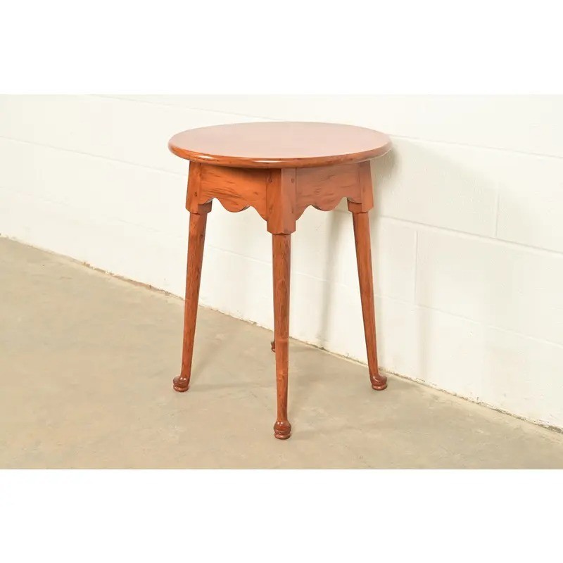 Ethan Allen Style Queen Anne Solid Walnut Tea Table or Occasional Side Table