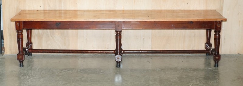 ER STAMPED CROWN ESTATE VICTORIAN SHIPS REFECTORY DINING TABLE BRONZE FEET gallery