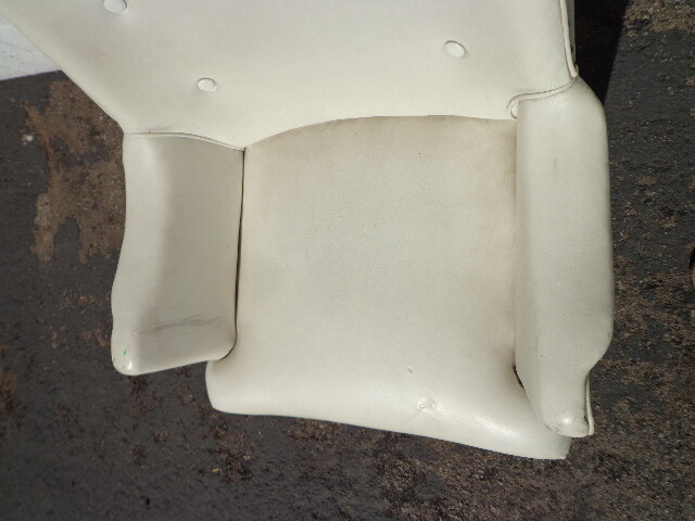 Mid Century Modern Chair Lounge Armchair White Leatherette Seating Retro Nail gallery