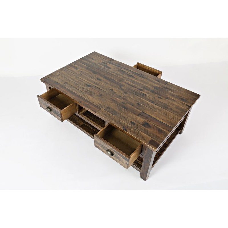 Artisan's Craft Rustic Farmhouse Distressed Solid Wood Coffee Table gallery