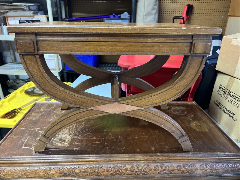 Vtg MCM Hollywood Regency Drexel Heritage Triune MCM end table Bench 60's 585200 gallery