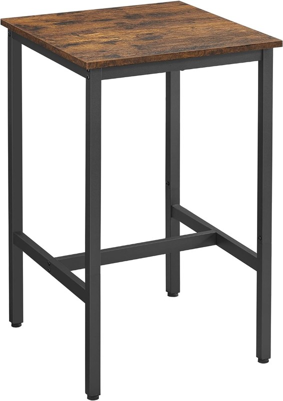 VASAGLE Bar Table, Small Kitchen Dining 36.2″H, Rustic Brown + Black