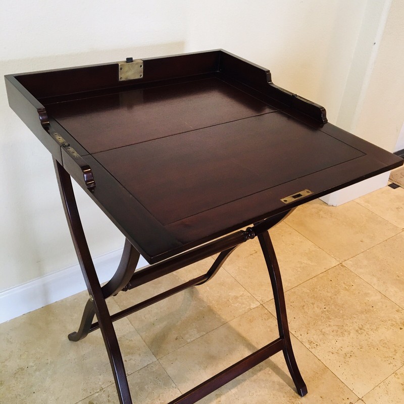 Folding Travel Mahogany Coaching Table Bombay Calvary Polo Club Heritage Decor gallery