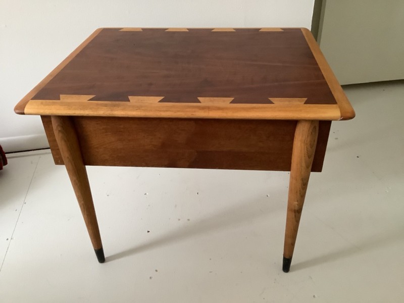 Lane Acclaim End Table Walnut Dovetail w Drawer 60's Mid-Century Modern gallery