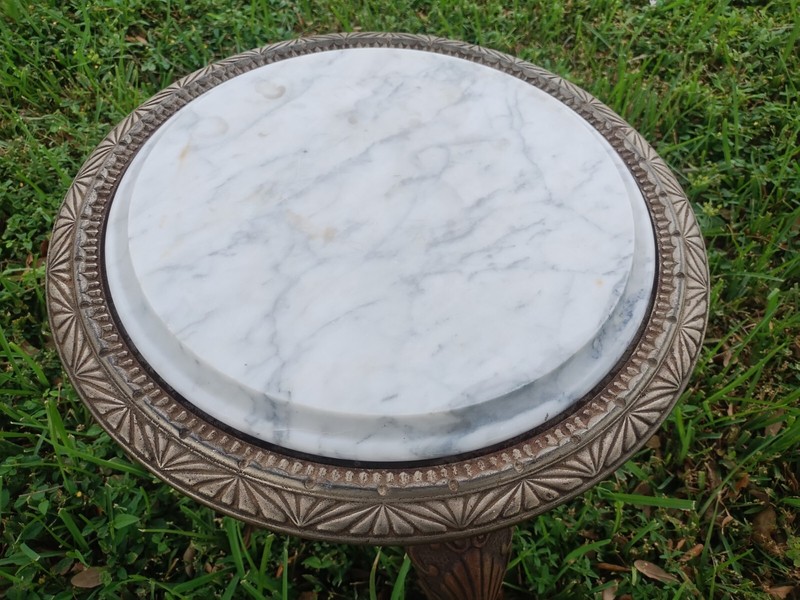 Antique Ornate Cast Iron Art Deco Side Table Art Specialty Company Chicago gallery
