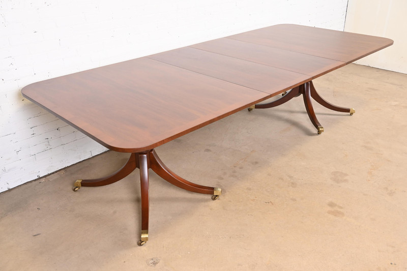 Kittinger Georgian Banded Mahogany Double Pedestal Extension Dining Table gallery