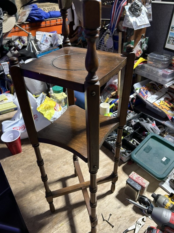 ANTIQUE TURNED Side Table SOLID WOOD SMOKING TELEPHONE STAND VINTAGE