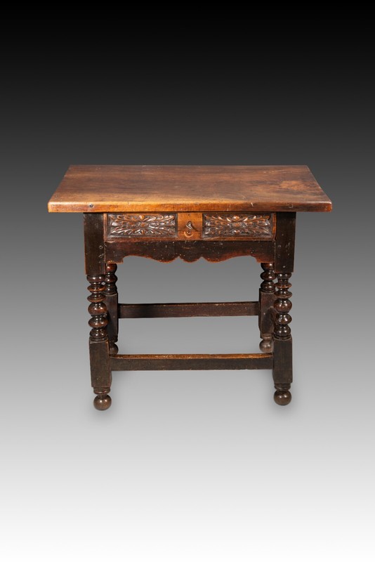 Table. Walnut wood, iron. Spanish school, Guadalajara, 17th century. gallery
