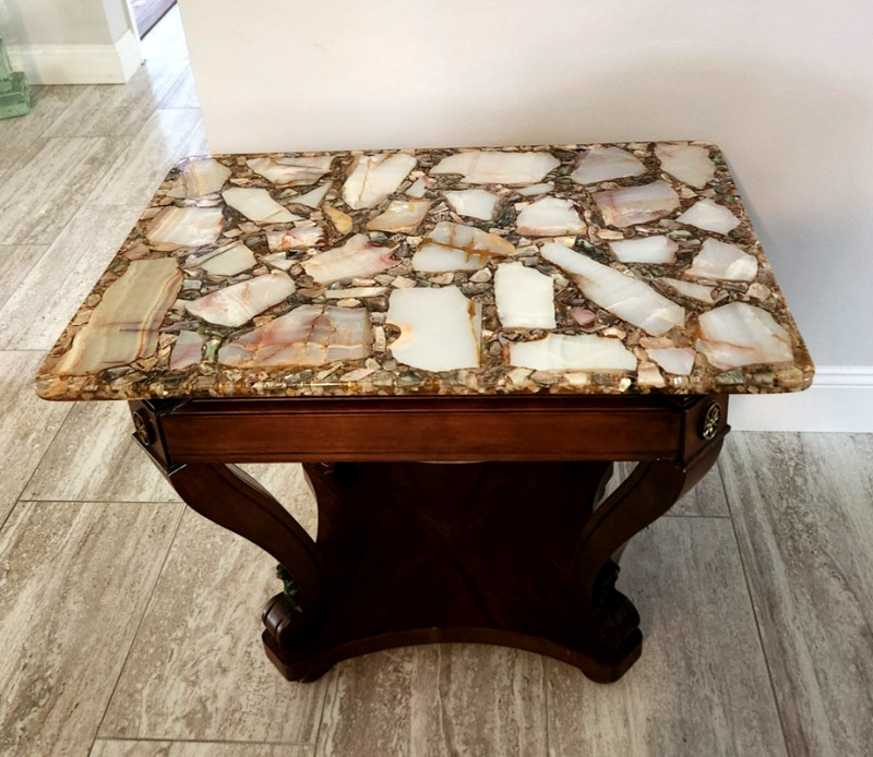 Rare Vintage Arturo Pani Tabletop Onyx Abalone w/or without Wood Table Glorious!